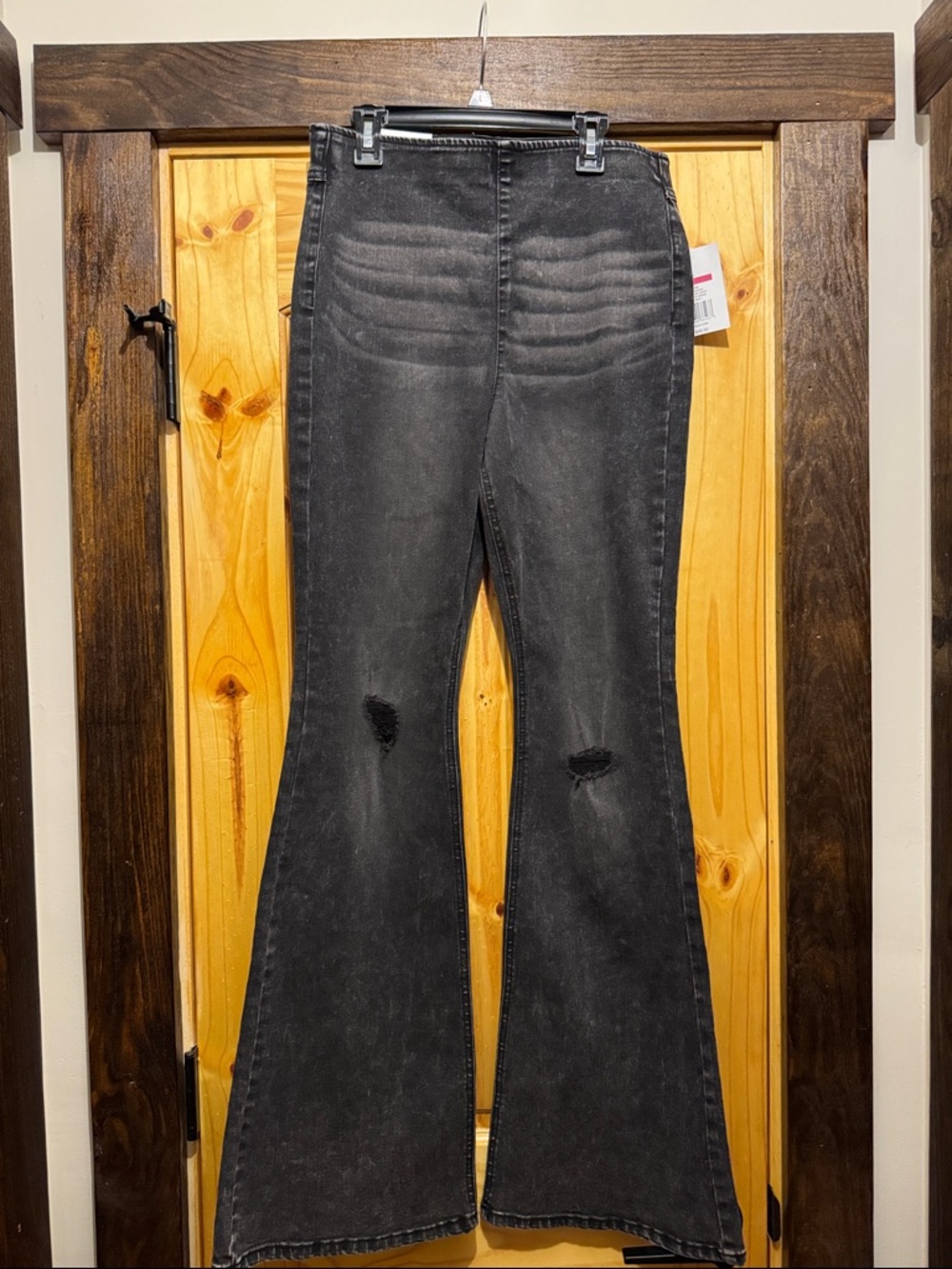 True Craft Black high rise flare jeans large